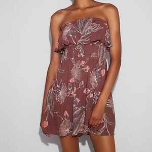 EXPRESS NEW Floral Smocked Ruffle Cami Dress XS